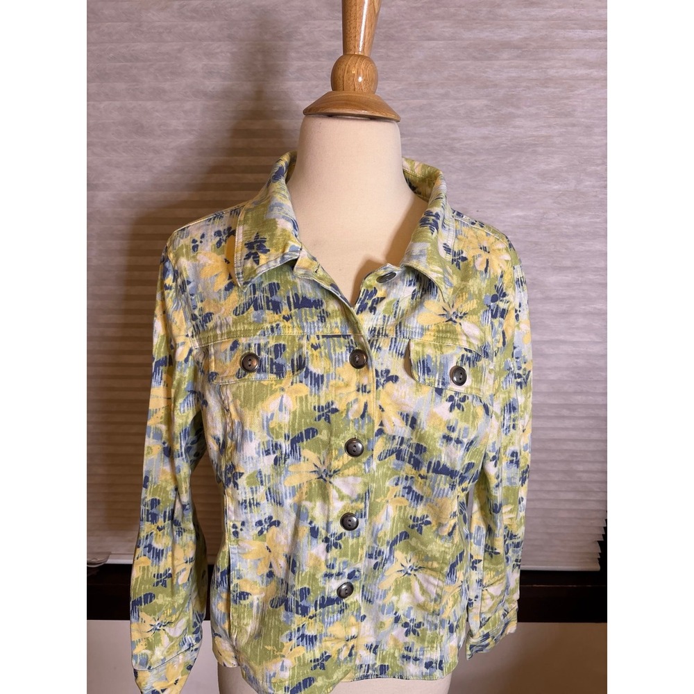 Koret Petite Button Up Floral Jacket